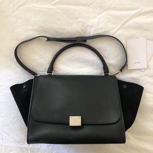 Celine Trapeze Bag black silver hardware New!!
